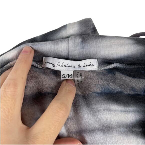 Young Fabulous & Broke Tie Dye Raissa Hoodie Sweater Grayish Mocha Size  S/M - Picture 9 of 13